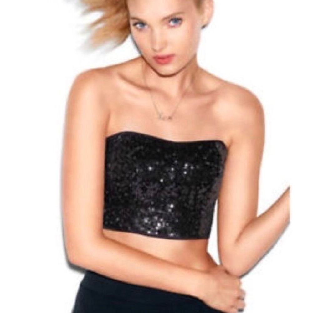 Victorias Secret Pink Runway Sequin Bandeau Top